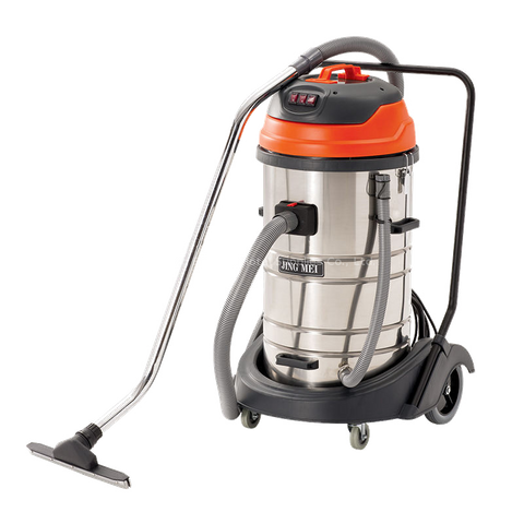 3000W 3 Motor Stainless Steel Industrial Vacuum Cleaner 80L Large Capacity Bagless Manual Power Wet Dry Upright for Garage RV